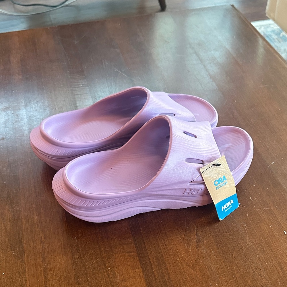 Hoka Purple Slide Sandals